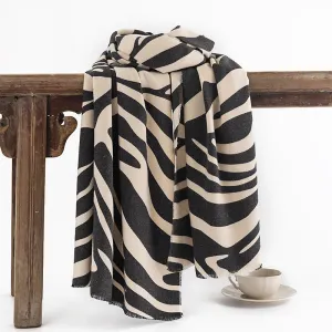 FH23-5106 zebra print winter scarf