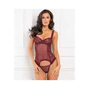 Grand Finale 2pc Ruffle Teddy Burgundy M/l