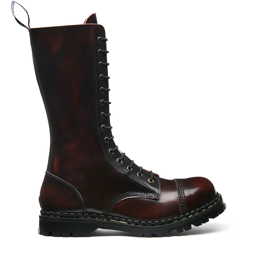 GRIPFAST Burgundy Rub-Off 14 Eye Steel Toe Capped Derby Boot