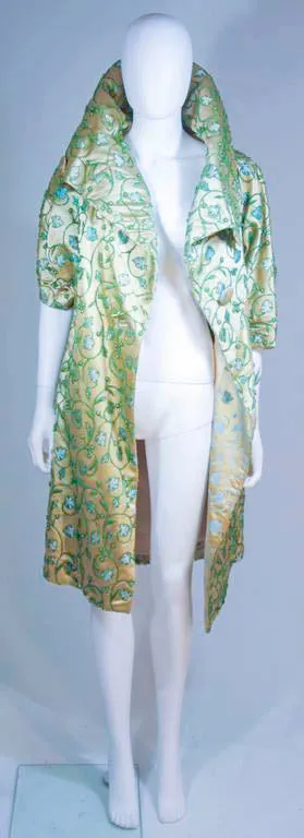 HAUTE COUTURE INTERNATIONAL 1960s Beaded Silk Coat & Dress