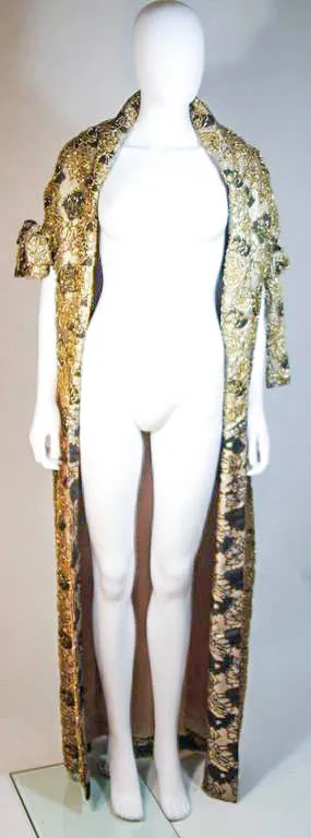 HAUTE COUTURE INTERNATIONAL 1960s Gold Beaded Gown Size 6