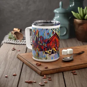 Insulated Coffee Mug, 10oz ... A Very Abstract "Mountain Winter Scene" ... Original Works. Copyright Phot's Photo_LODA: Les Objets D'Art. December 2023 ...