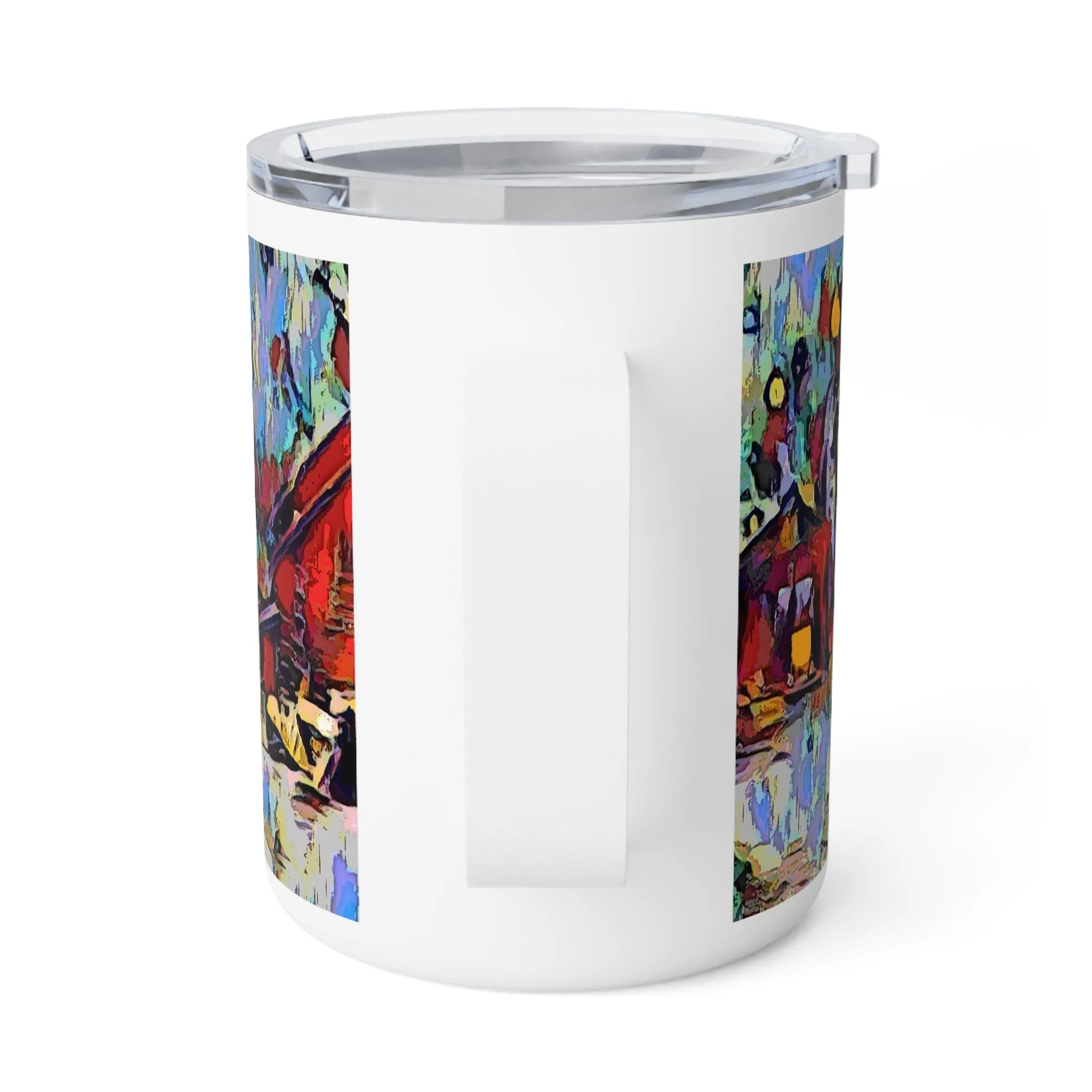 Insulated Coffee Mug, 10oz ... A Very Abstract "Mountain Winter Scene" ... Original Works. Copyright Phot's Photo_LODA: Les Objets D'Art. December 2023 ...