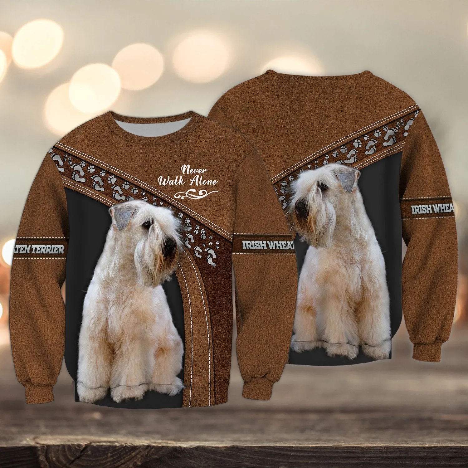 Irish Wheaten Terrier Love Multicolor Never Walk Alone 3D Full Print Sweatshirt Christmas Shirts