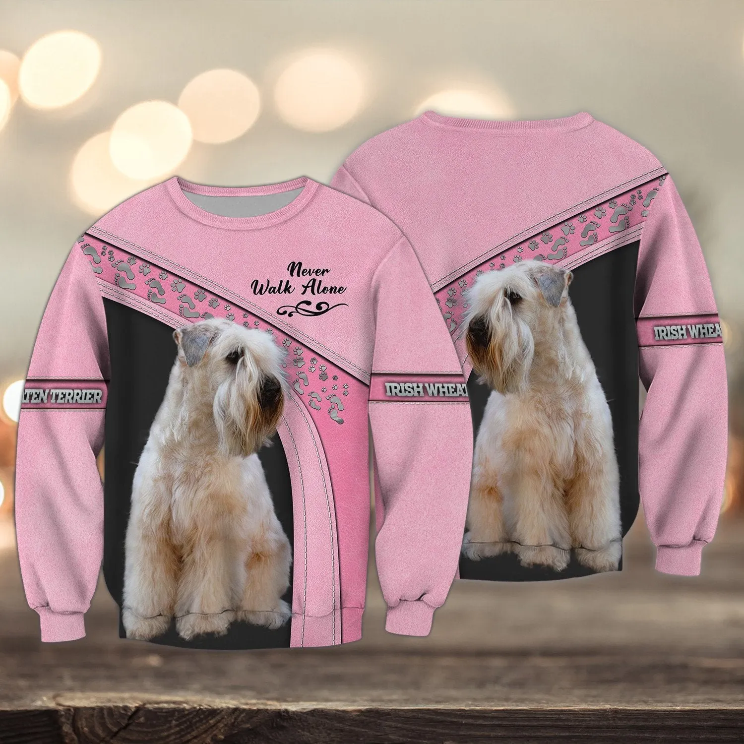 Irish Wheaten Terrier Love Multicolor Never Walk Alone 3D Full Print Sweatshirt Christmas Shirts