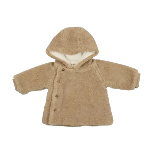 jacket sherpa side snap - beige