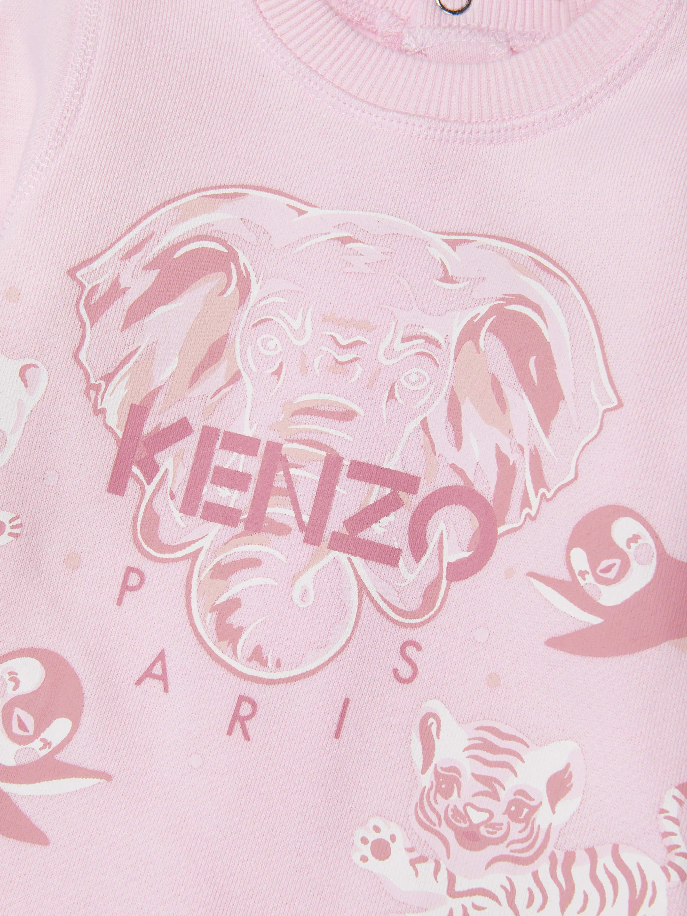 KENZO Baby Girls Organic Cotton Elephant Romper