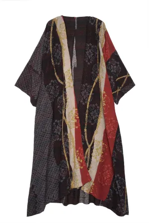 KIMONO PRINT KANTHA KIMONO TALL - kp2319-blk -