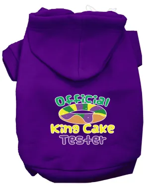 King Cake Taster Screen Print Mardi Gras Dog Hoodie Purple S