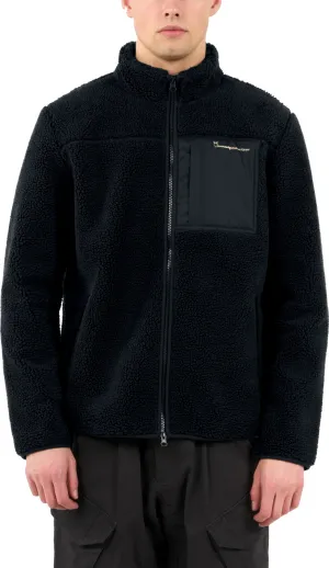 Knowledge Cotton Apparel Men&#x27;s Teddy Fleece Zip Sweat Black Jet | Buy Knowledge Cotton Apparel Men&#x27;s Teddy Fleece Zip Sweat Black Jet here | Outnorth