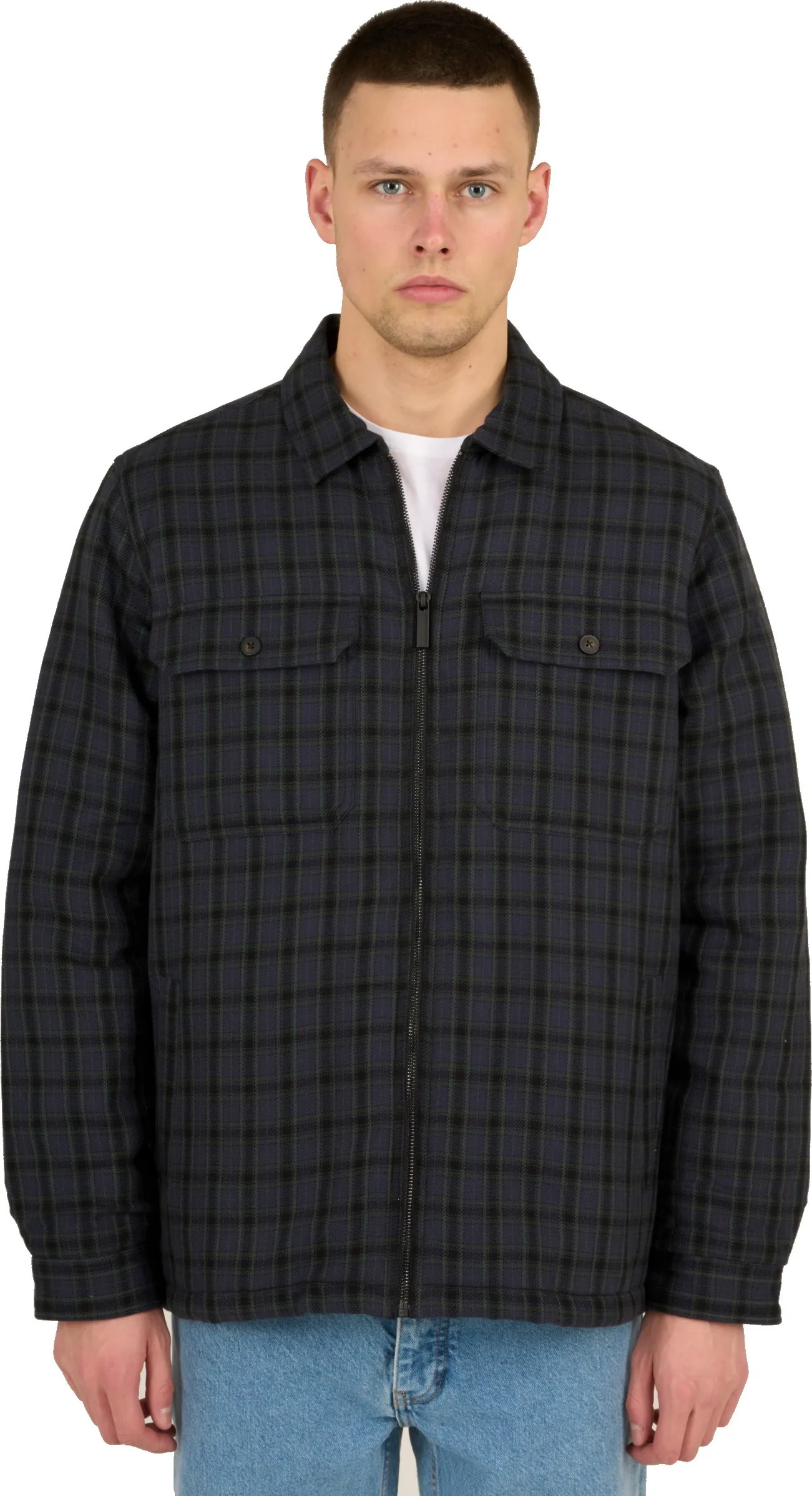 Knowledge Cotton Apparel Men&#x27;s Teddy Lining Checked Overshirt Trekking Green | Buy Knowledge Cotton Apparel Men&#x27;s Teddy Lining Checked Overshirt Trekking Green here | Outnorth