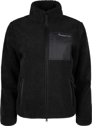 Knowledge Cotton Apparel Women&#x27;s Teddy High Neck Zip Jacket Black Jet | Buy Knowledge Cotton Apparel Women&#x27;s Teddy High Neck Zip Jacket Black Jet here | Outnorth