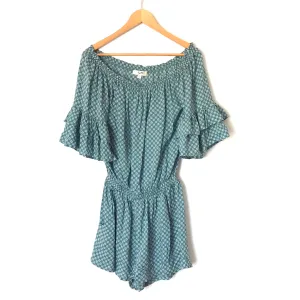 Kyemi Green Off the Shoulder Romper- Size S