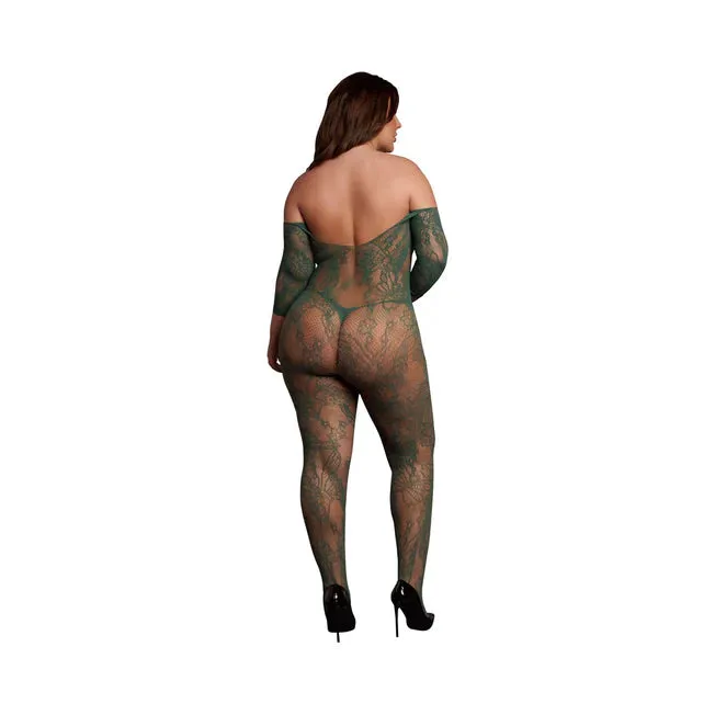 Le Desir Lace Long-Sleeved Bodystocking Queen Sizes - All Colors