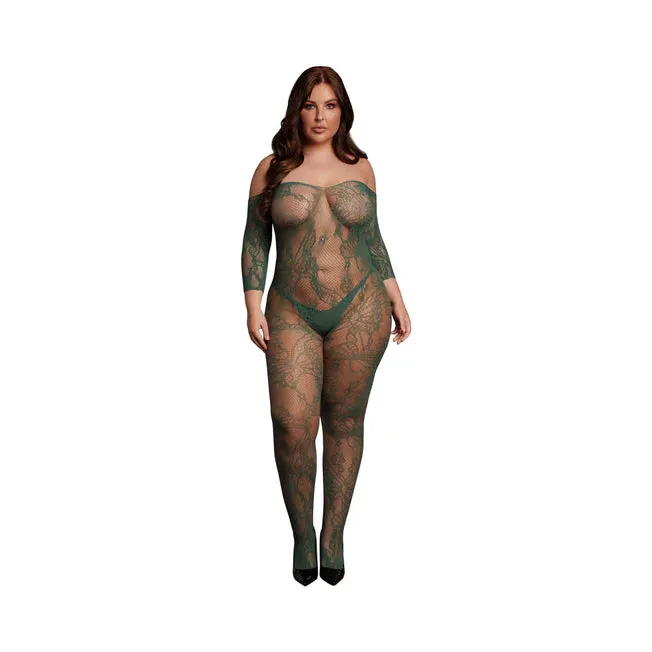 Le Desir Lace Long-Sleeved Bodystocking Queen Sizes - All Colors