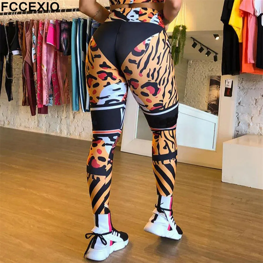 Leopard Stripe 3D Print Leggings