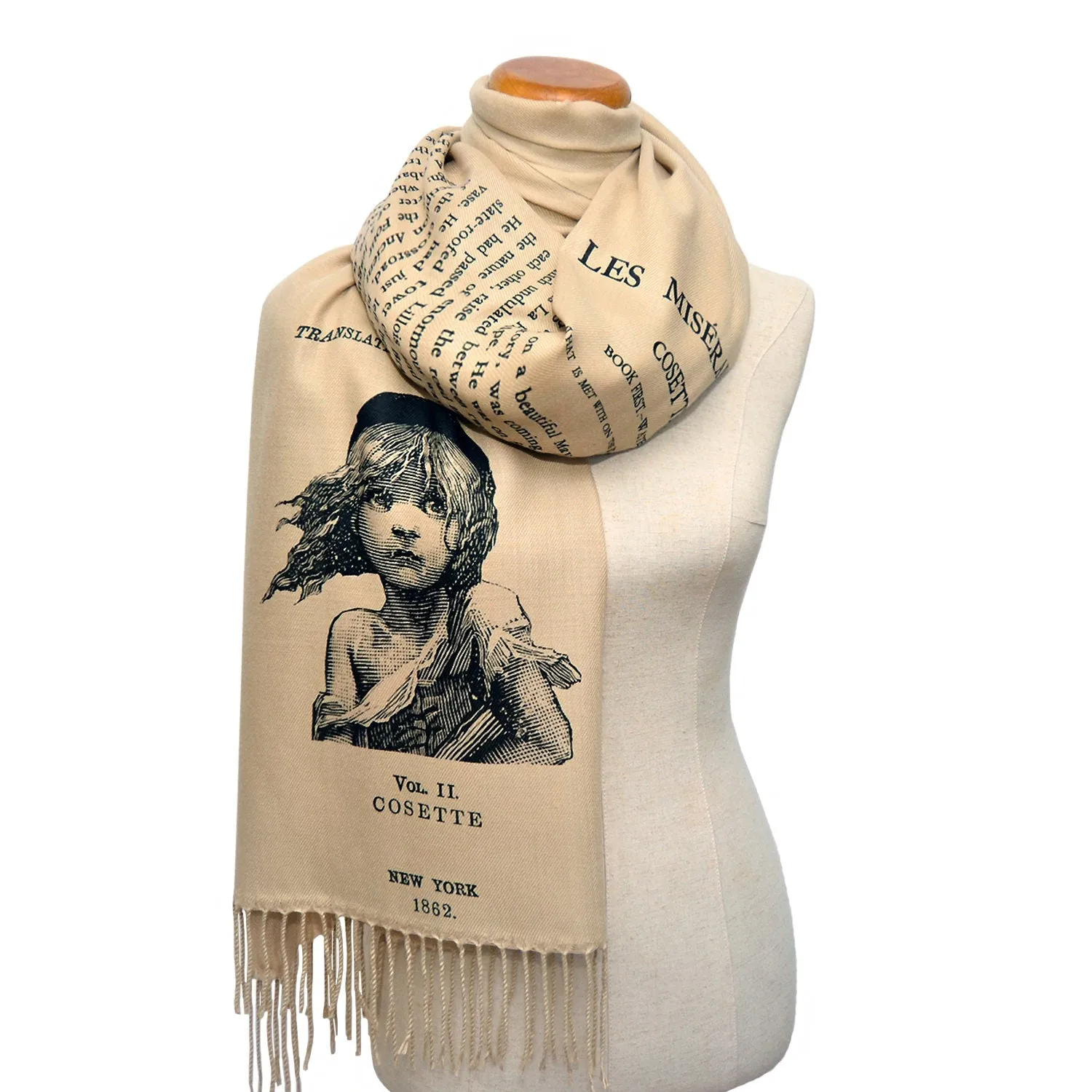 Les Misérables by Victor Hugo Shawl Scarf (English version)