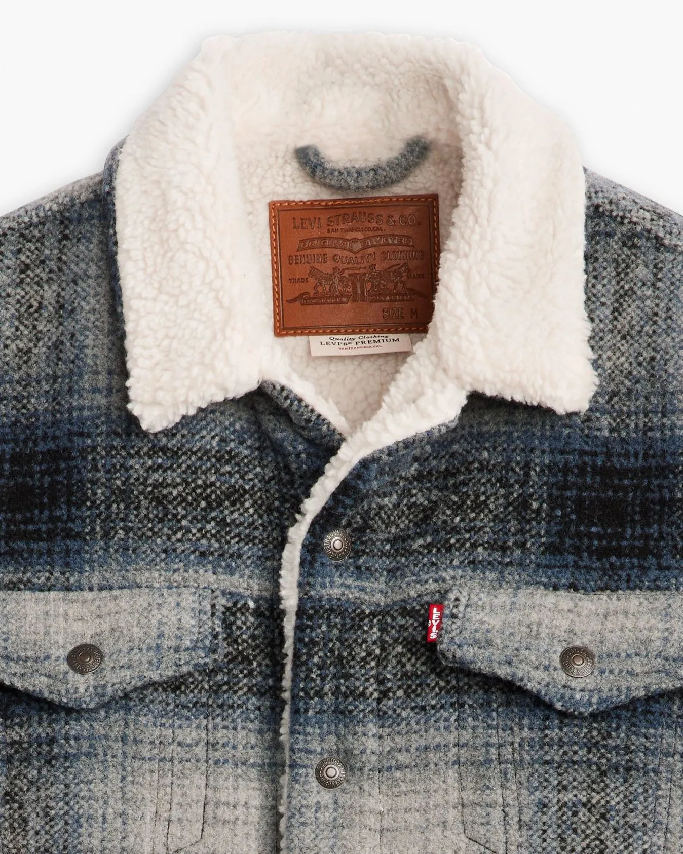 Levi's® Type III Sherpa Jacket - Westin Plaid / Car Park Grey