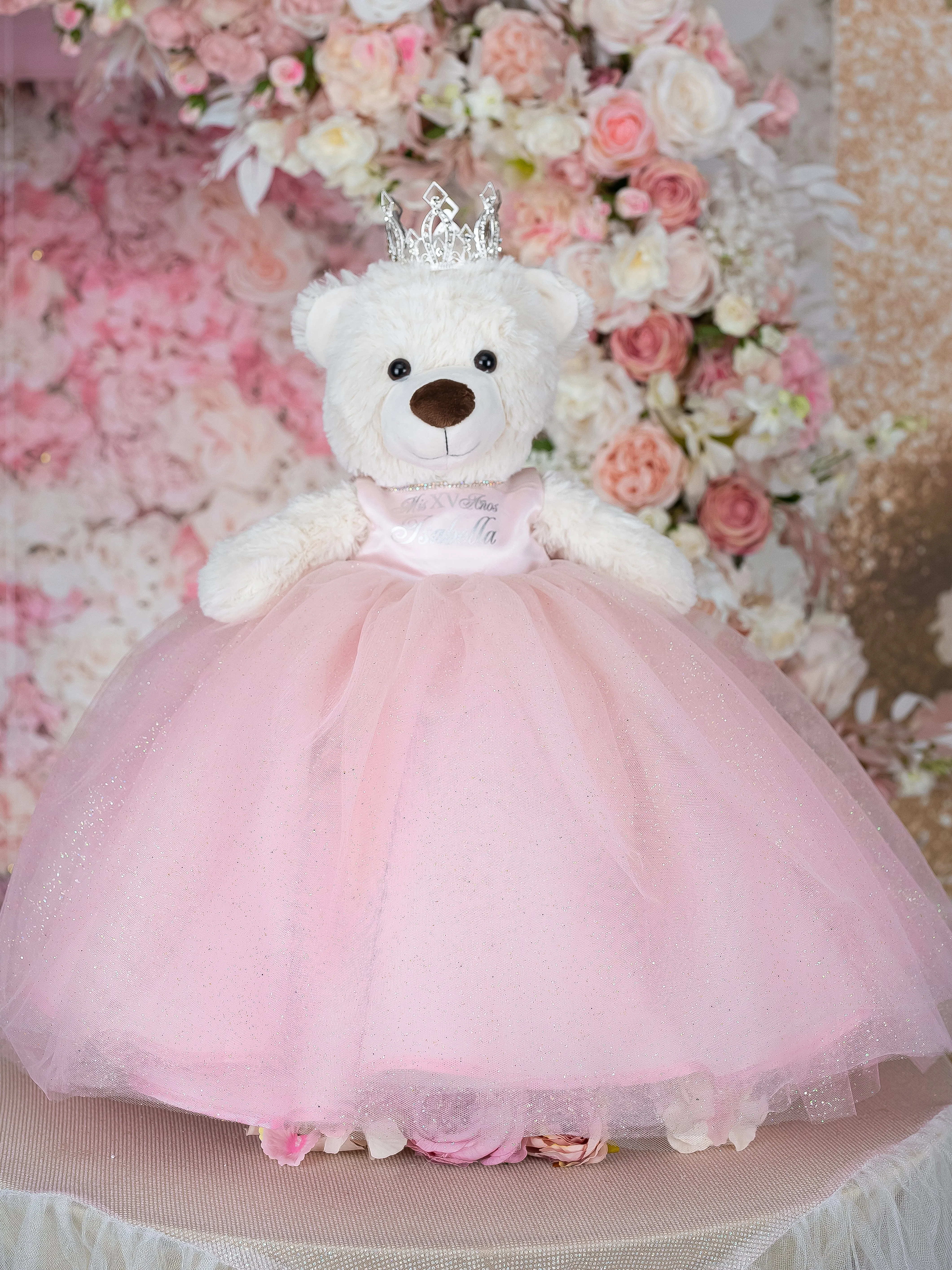 Light Pink last teddy bear for quinceanera