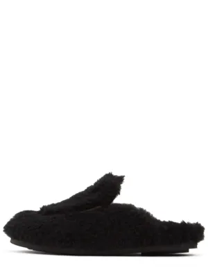 Max Mara   10mm Teddy wool &amp; silk mules 