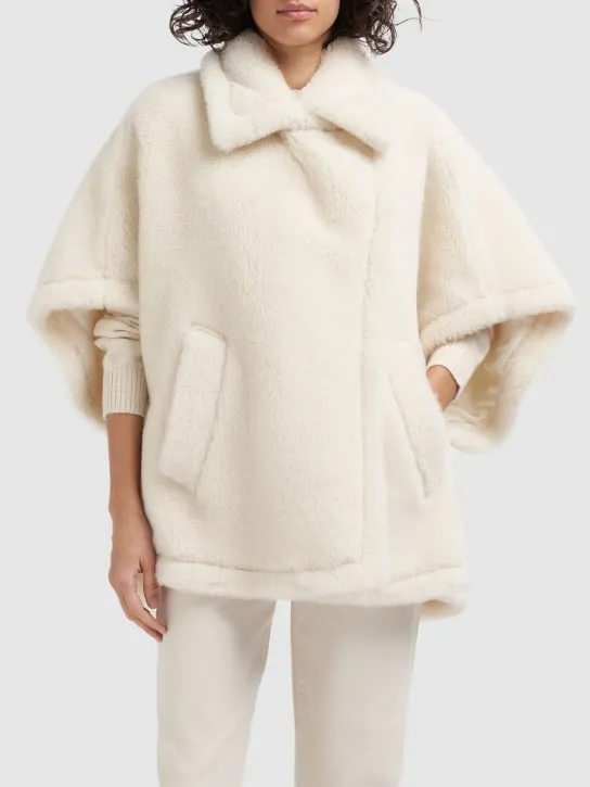 Max Mara   Tebe1 alpaca &amp; wool teddy cape 