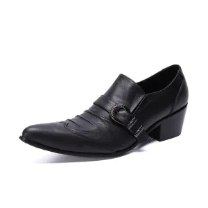 Men Wing Tip Pointed Monk Strap Shoes