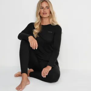 Meru Womens Cashmere Touch Base Layer Set - Black