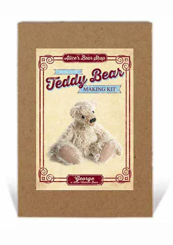 Mohair Teddy Bear Making Kit - George 12cm when made