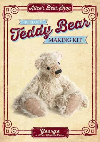 Mohair Teddy Bear Making Kit - George 12cm when made