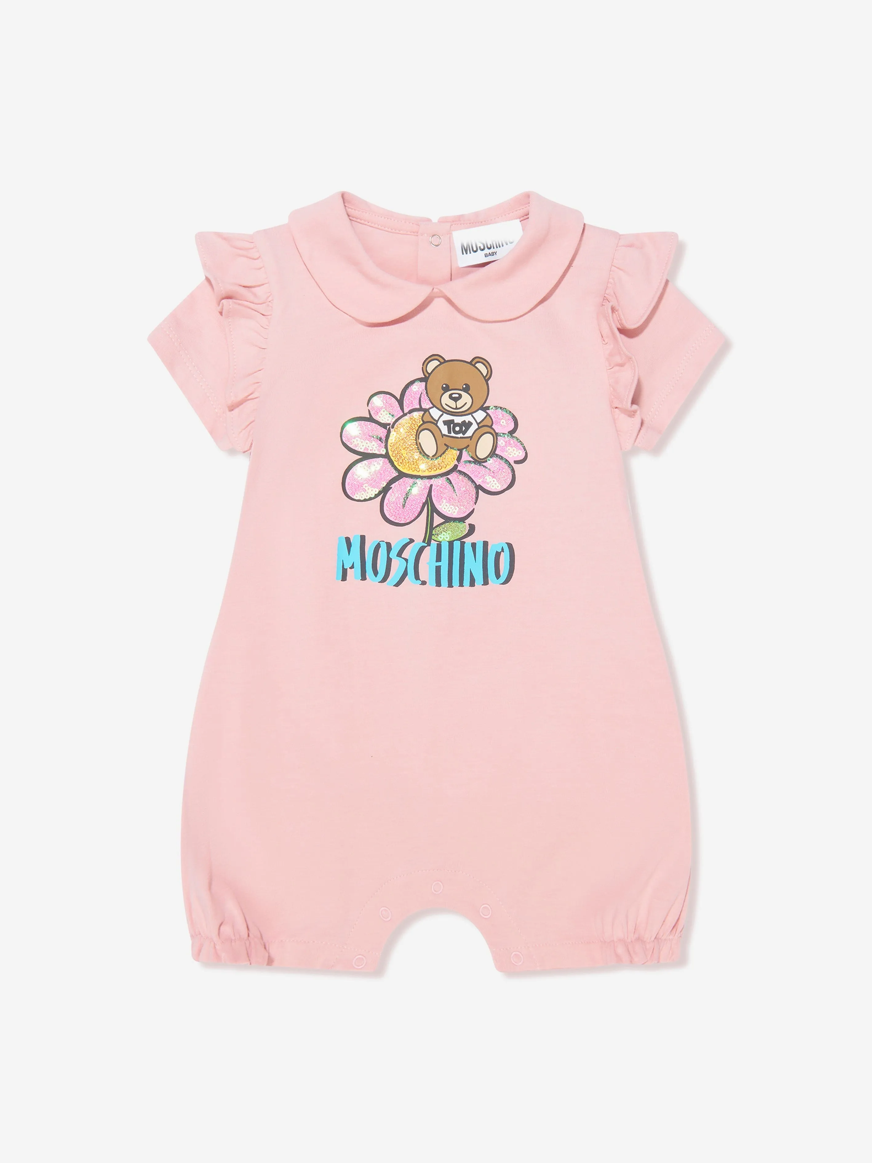 Moschino Baby Girls Romper And Headband Gift Set in Pink