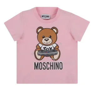 Moschino Baby Pink Teddy Print T-shirt