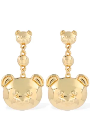 Moschino   Teddy bear drop earrings 