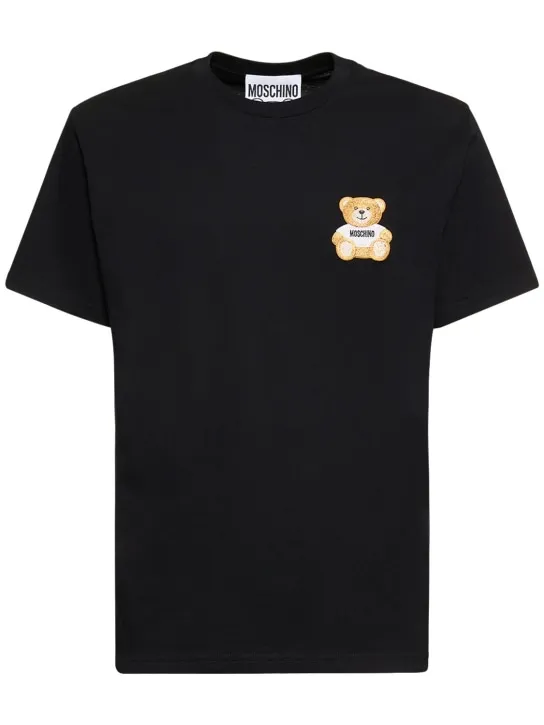 Moschino   Teddy embroidered cotton jersey t-shirt 