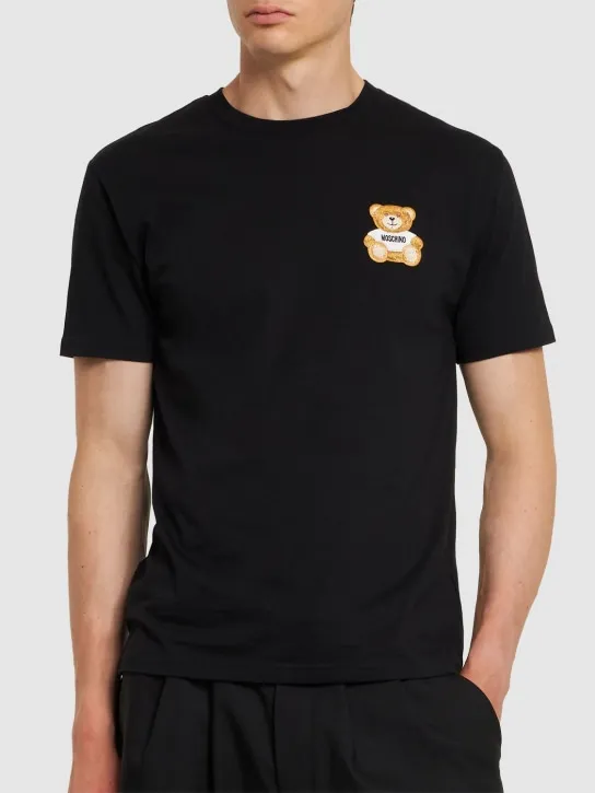 Moschino   Teddy embroidered cotton jersey t-shirt 