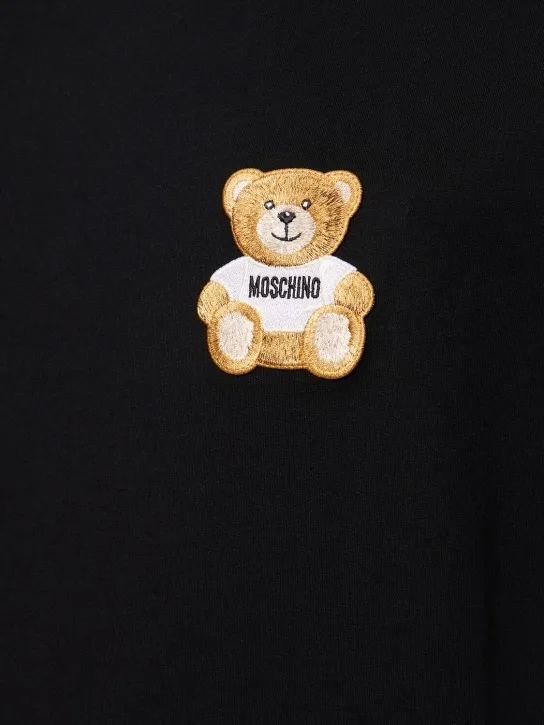 Moschino   Teddy embroidered cotton jersey t-shirt 