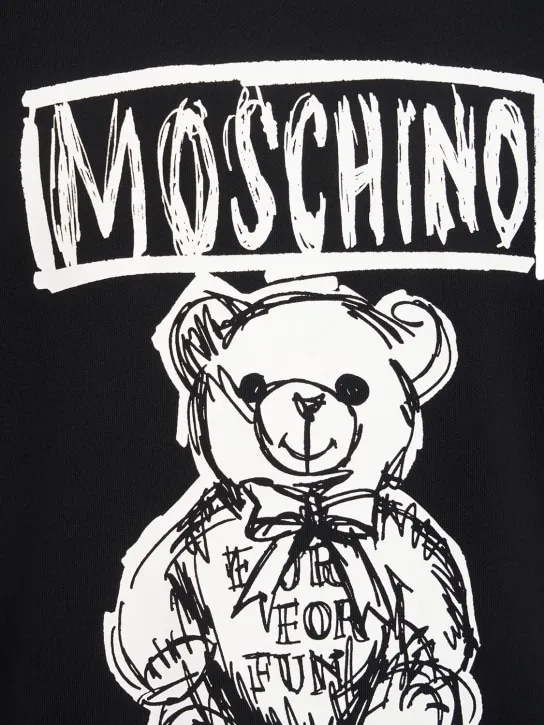 Moschino   Teddy print cotton crewneck sweatshirt 