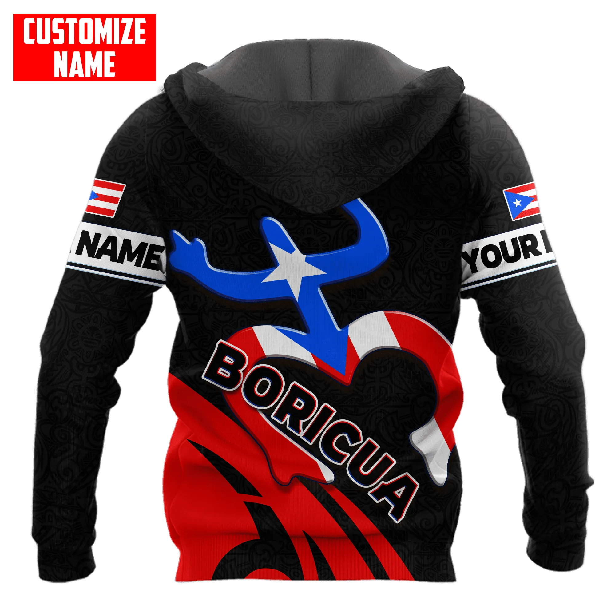 Personalized Custom Name Puerto Rico Boricua Coqui 3D Full Printed Hoodie Shirts