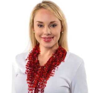 Red Valentine's Scarf Necklace