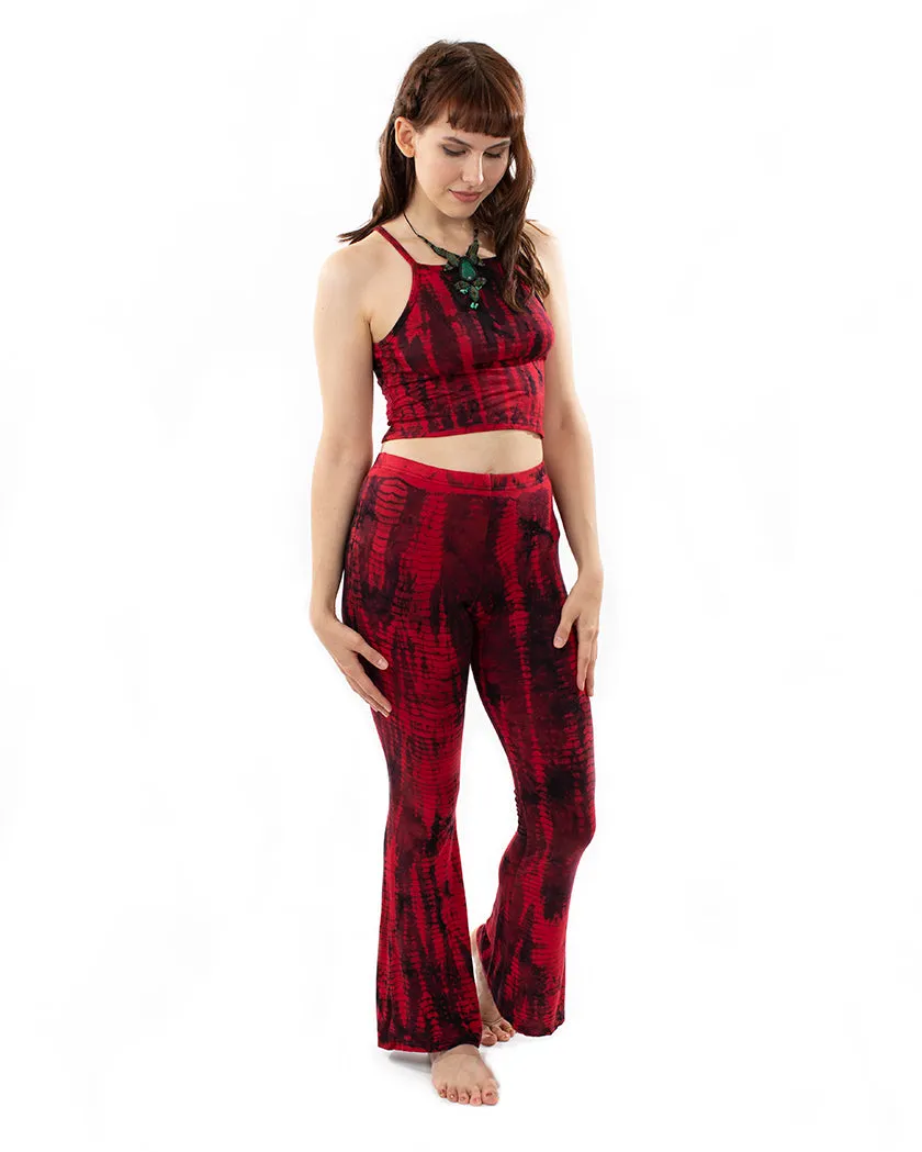 Ruby Snakeskin Flared Leggings