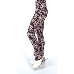 S114 Competition Figure Skating Daisy Print Leggings