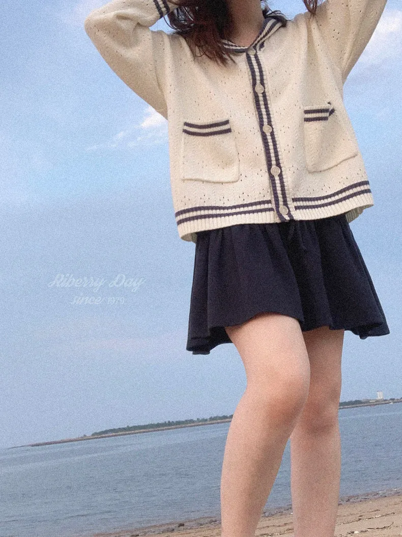 Sailor Girl’s Autumn Knitting Wear Sweater Cardigan