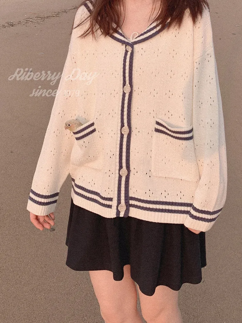 Sailor Girl’s Autumn Knitting Wear Sweater Cardigan