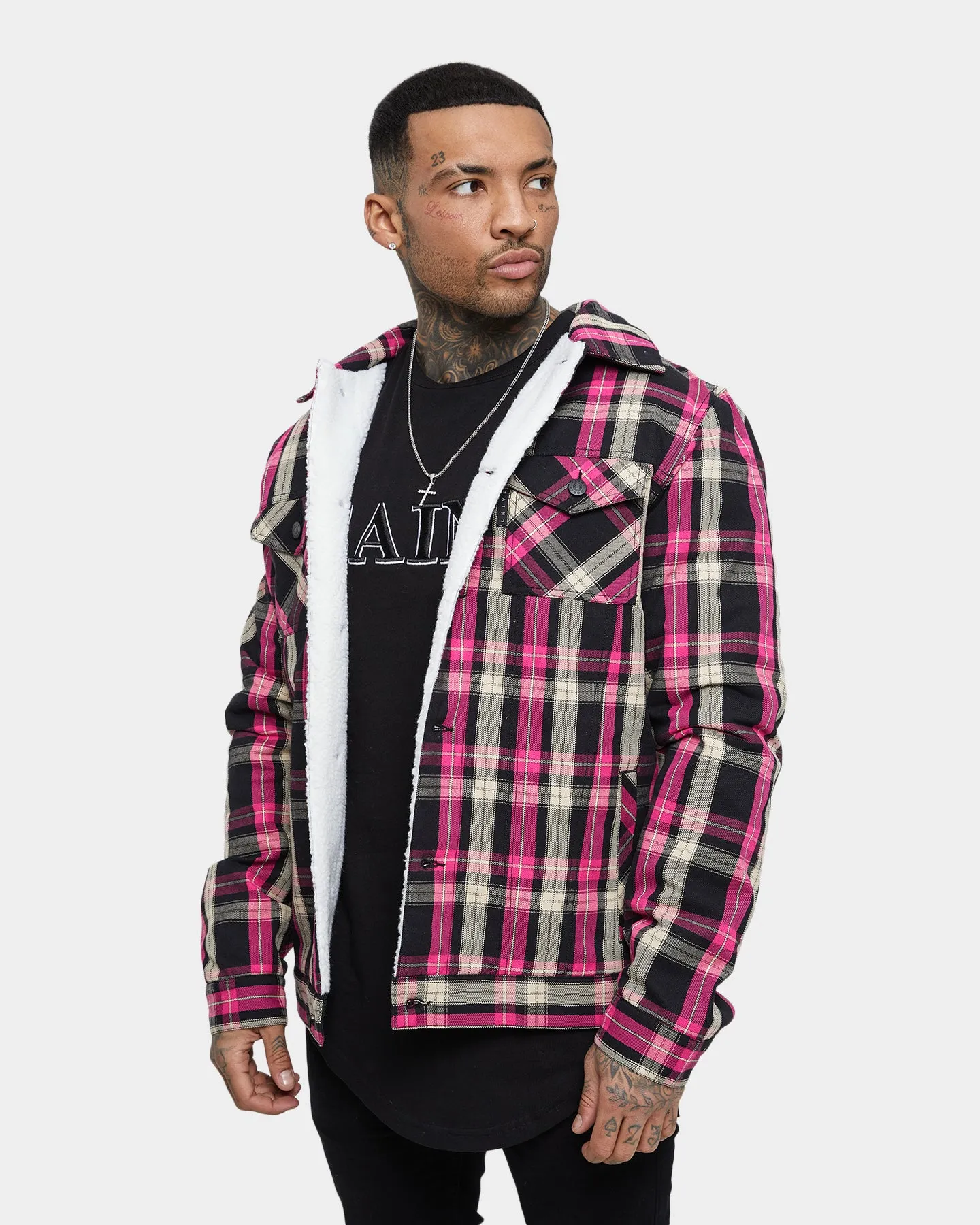 Saint Morta Prima Sherpa Jacket Black/Pink