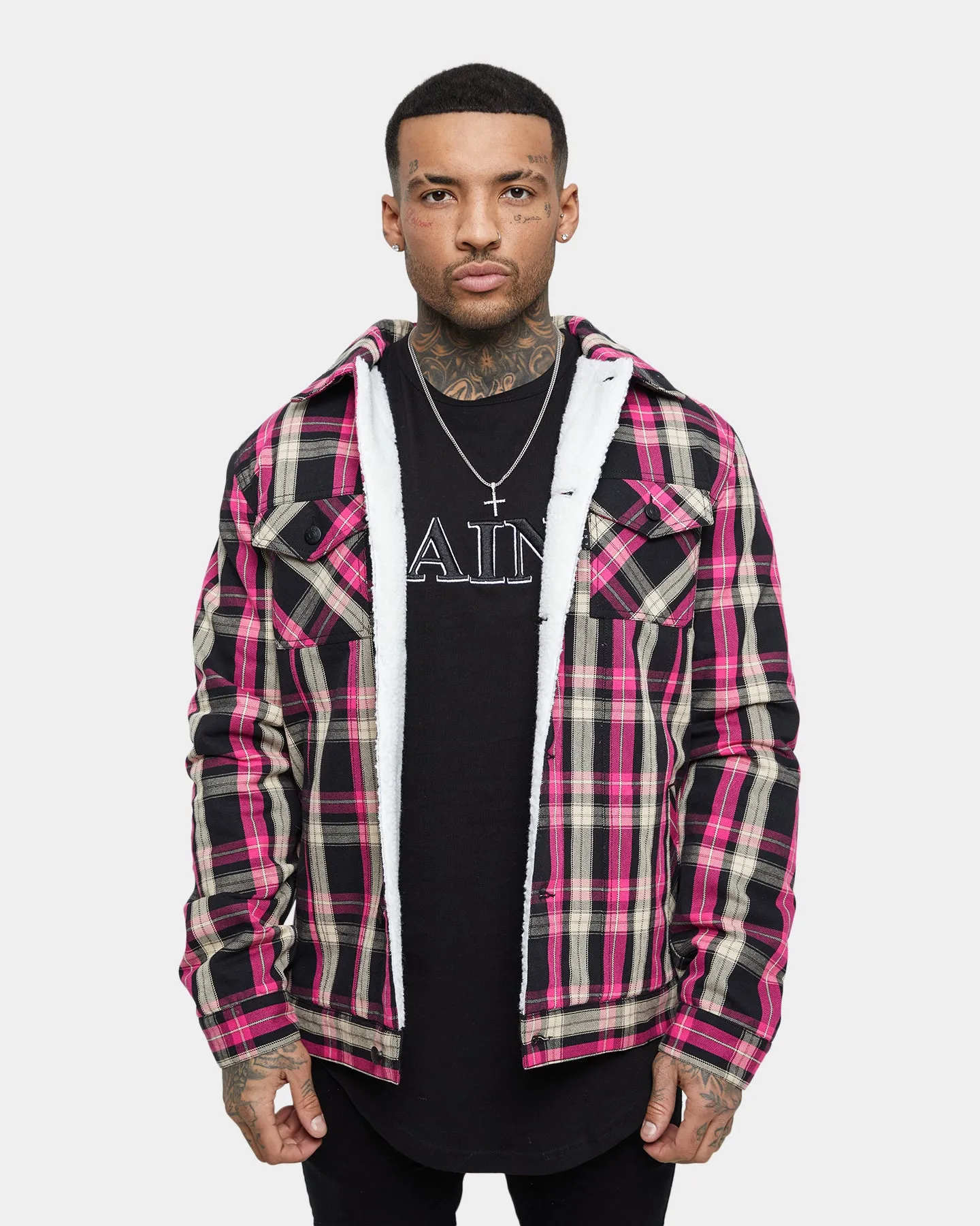 Saint Morta Prima Sherpa Jacket Black/Pink