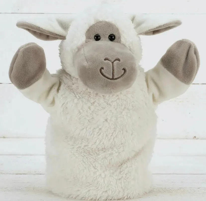 Soft cuddly sheep hand puppet Baby Shower Gift New Born Baby Gift Cuddly Sheep Teddy Glove Puppet