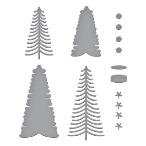 Spellbinders-Bottle Brush Trees Etched Dies from the Tis the Season Collection-Die Set