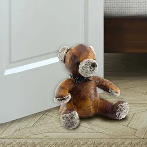 TEDDY BEAR - FAUX LEATHER DOORSTOP