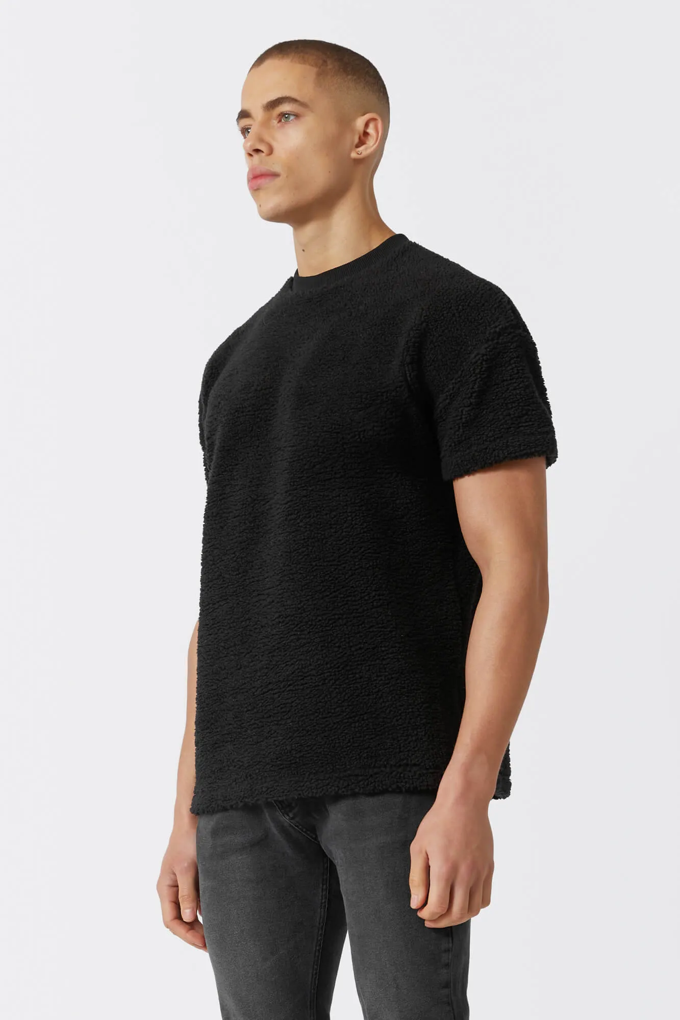 TOWELLING T-SHIRT - BLACK