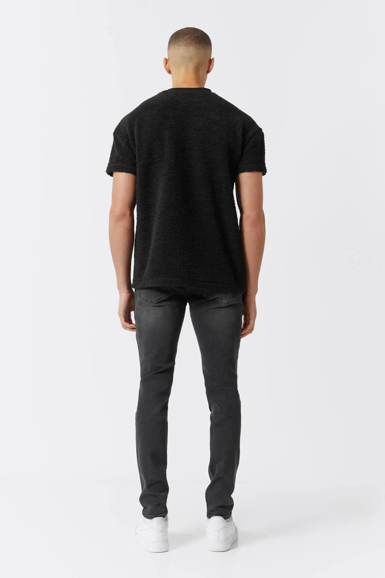 TOWELLING T-SHIRT - BLACK