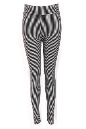 White and Black Stripe High Waised Skinny Legging